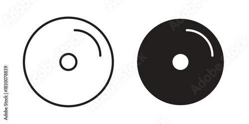 Vinyl icon or logo pack. Vector Illustration Outline and flat