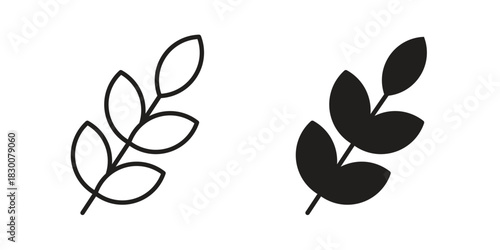 Wheat icon or logo pack. Vector Illustration Outline and flat