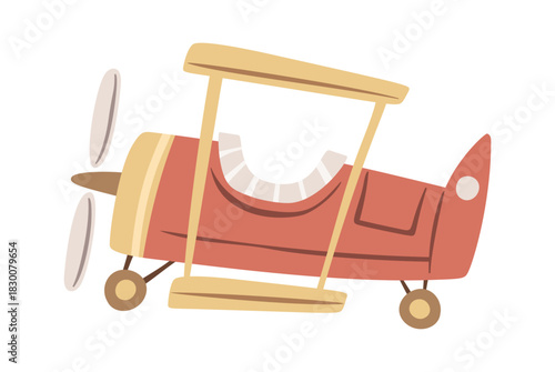 Vintage airplane childish hand drawn