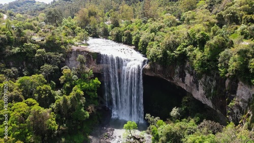 Aerial View of Salto Ventoso Waterfall in Rio Grande do Sul, Brazil