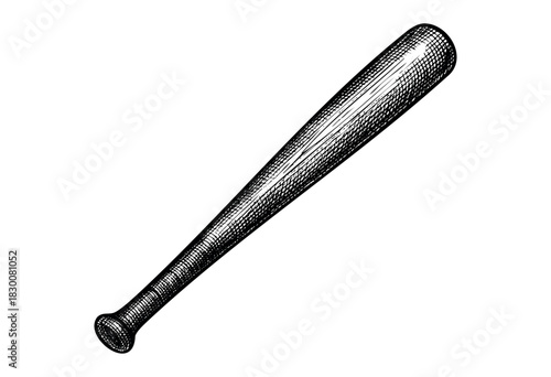 Detailed vintage engraving illustration of a wooden baseball bat — stock vector.