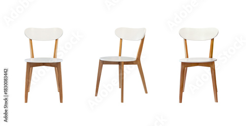 wooden chair isolated on white background.