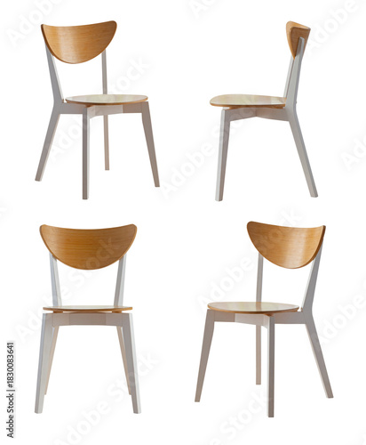 wooden chair isolated on white background