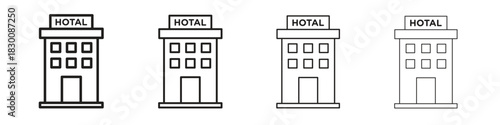 hotel icons. Editable stroke. Pixel perfect thin line icons.