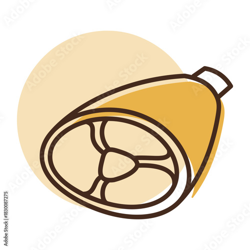 Pork Shank Meat Cut Flat Icon