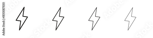 Lightning icons. Editable stroke. Pixel perfect thin line icons.