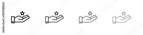 Loyalty program icons. Editable stroke. Pixel perfect thin line icons.