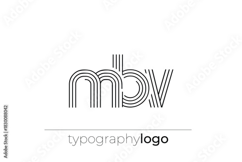 MBV modern geometric typography logo
