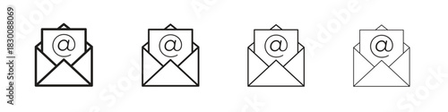 Mail icons. Editable stroke. Pixel perfect thin line icons.