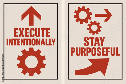 Brutal Banners Display. Execute intentionally. Two vertical A6 banners with safe margins, centered composition, no elements touching edges, brutalist, black