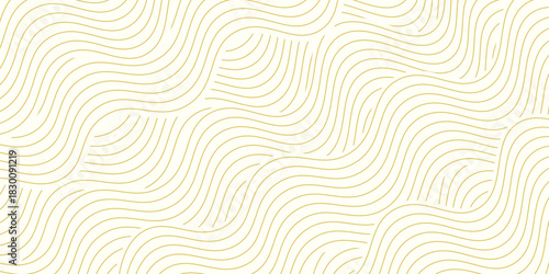 Yellow instant noodle, pasta and spaghetti texture with geometric wavy lines. Ramen, pasta vector pattern. Background abstract food illustration