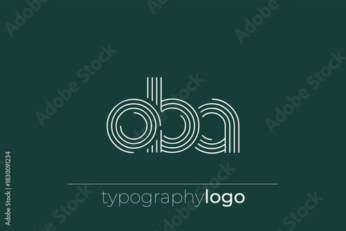 OBA modern geometric typography logo