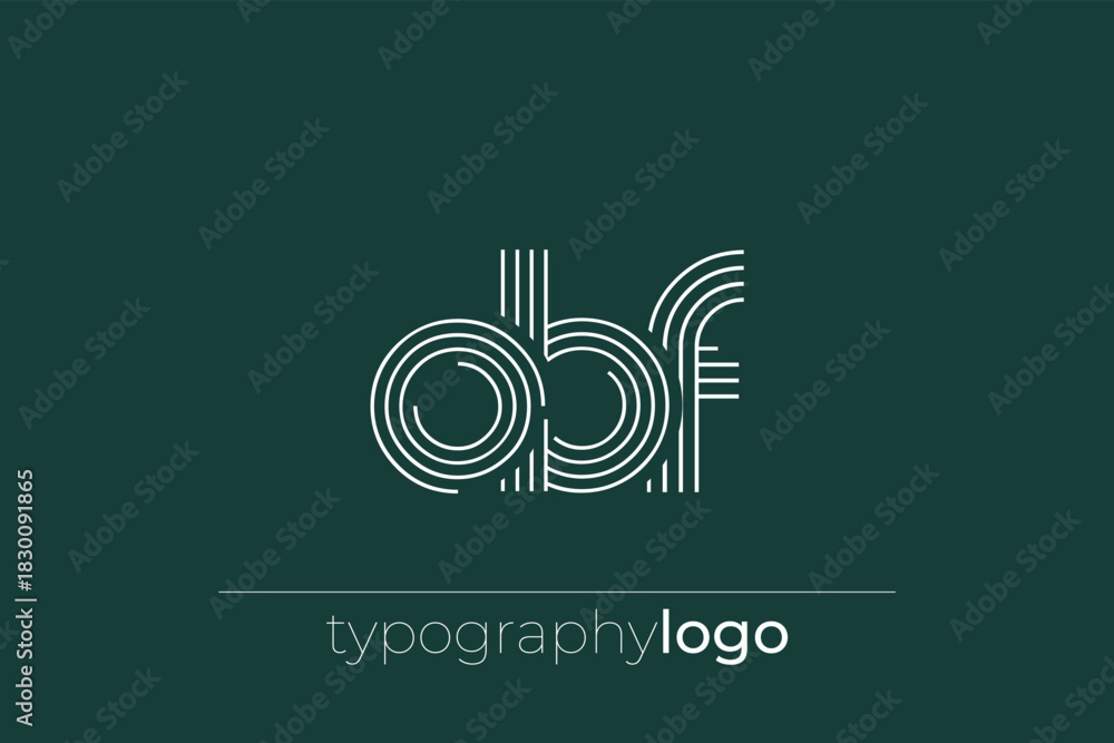 Obraz premium OBF modern geometric typography logo