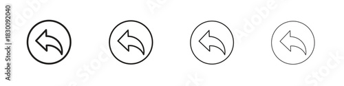Reply icons. Editable stroke. Pixel perfect thin line icons.