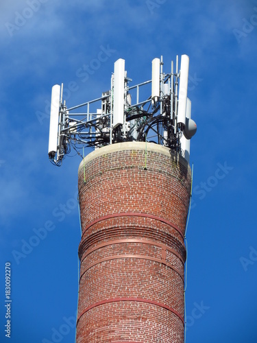 Antenna Array on Brick Smoke Stack