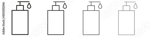 Sanitizer icons. Editable stroke. Pixel perfect thin line icons.