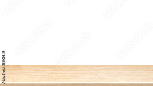 Pale wooden table surface isolated on transparent background with a subtle, realistic grain texture, ideal for product display, branding mockups, digital art, e-commerce, and minimalist designs.