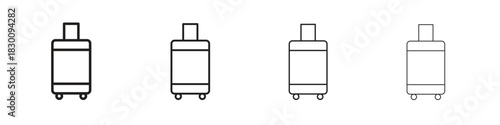 Suitcase icons. Editable stroke. Pixel perfect thin line icons.