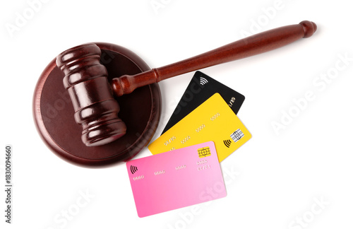 Judge's gavel with credit c...