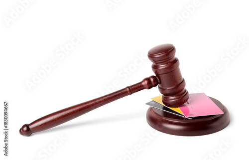 Judge's gavel with credit c...