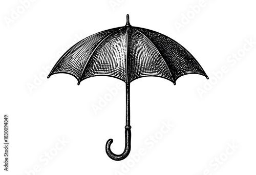 Vintage engraved illustration of a classic umbrella — stock vector.