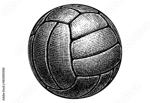 Vintage engraved illustration of a traditional soccer ball — stock vector.