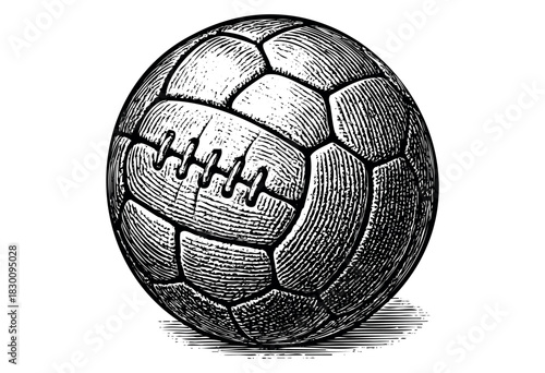 Vintage engraved illustration of a traditional soccer ball — stock vector.