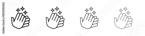 Wash hands icons. Editable stroke. Pixel perfect thin line icons.