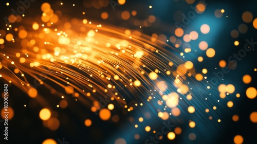 bokeh style lighting on a black background generative ai