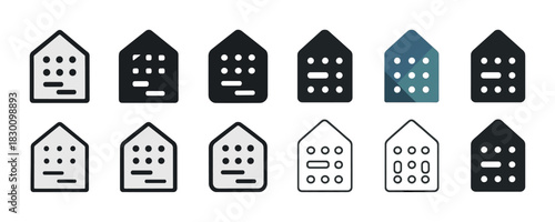 Various smart home security system icon set in diverse styles and designs