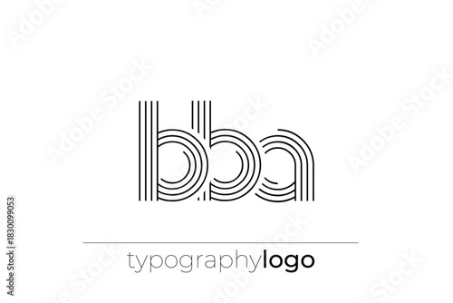 BBA modern geometric typography logo