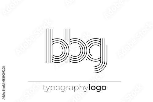 BBG modern geometric typography logo