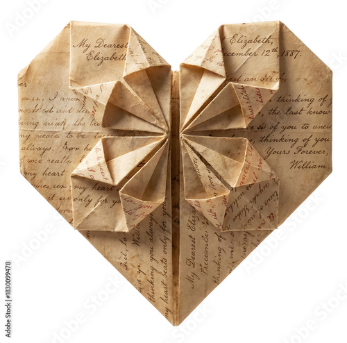 Origami Heart from Vintage Love Letters.