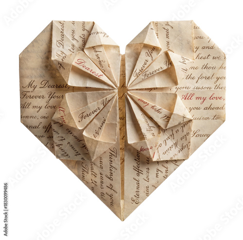 Origami Heart from Vintage Love Letters.