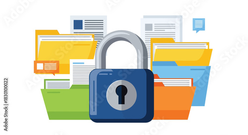 Data Protection Concept with Locked Files and Folders