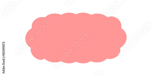 Groovy retro rectangle silhouette forms a bold scallop border with bubble edge. Y2k box frame stands as a solid graphic with playful background, perfect for vintage frame or modern edge element.