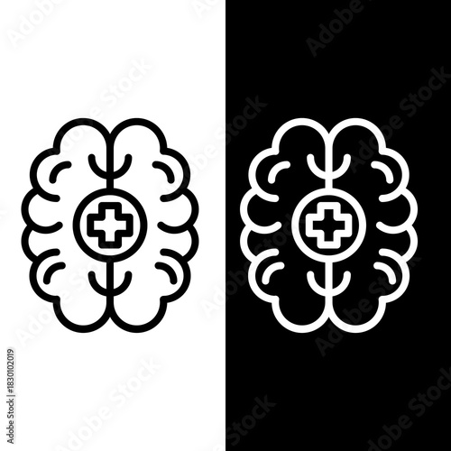 Brain Health Care Line Icon Mental Wellness Vector