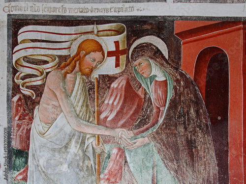 Obraz na plátně Gesù risorto appare alla Maddalena; affresco nell'Oratorio dei Disciplini a Clus