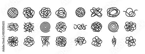 Collection of abstract hand-drawn doodle patterns in black and white