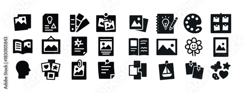 Collection of creative icons for art and photography projects