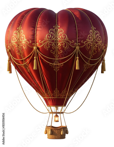 Heart-Shaped Red Silk Hot Air Balloon