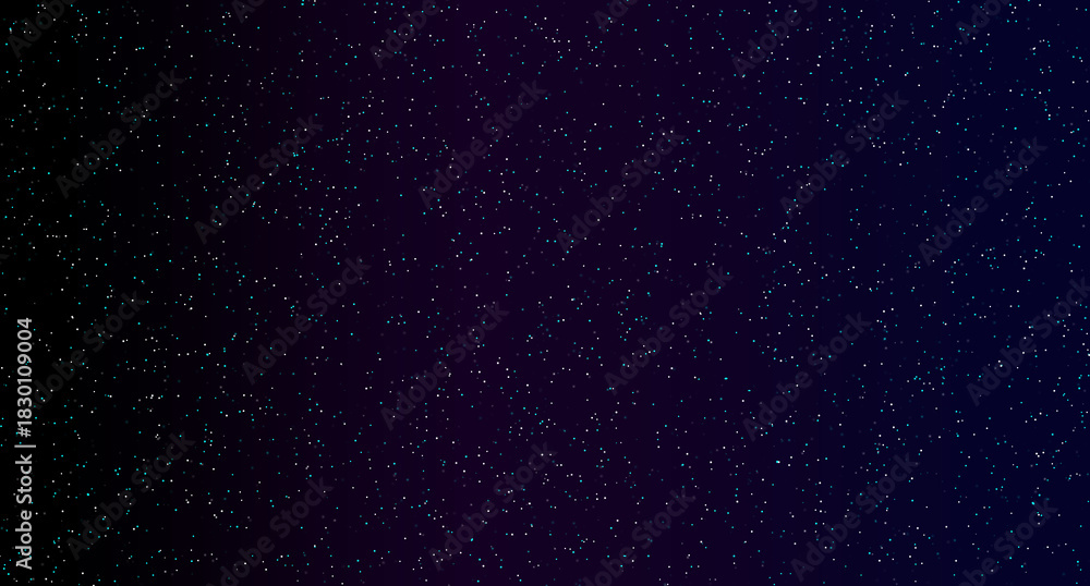 Fototapeta premium Black-To-Purple Cosmic Gradient With Starry Texture — Horizontal Fade Featuring White Specks For Space-Themed Backgrounds Or Decorative Visual Assets