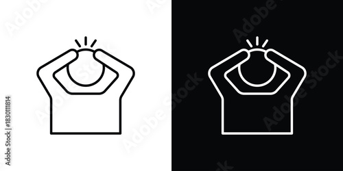 Anxiety or stress icon. Editable Vector symbols. Set of line icons on white background.