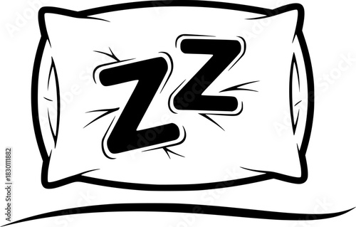 Pillow With Z Letters Representing Rest And Nap Icon For Web And Graphic Design
