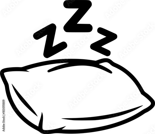 Pillow With Z Letters Representing Rest And Nap Icon For Web And Graphic Design
