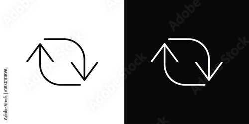 Arrows repeat icon. Editable Vector symbols. Set of line icons on white background.
