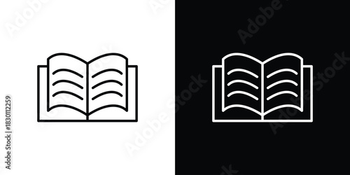 Book icon. Editable Vector symbols. Set of line icons on white background.
