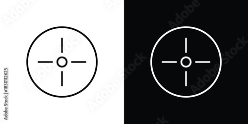 Bullseye pointer icon. Editable Vector symbols. Set of line icons on white background.