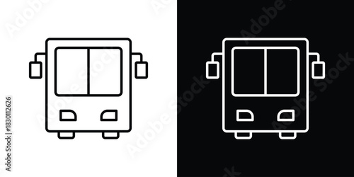 Bus icon. Editable Vector symbols. Set of line icons on white background.