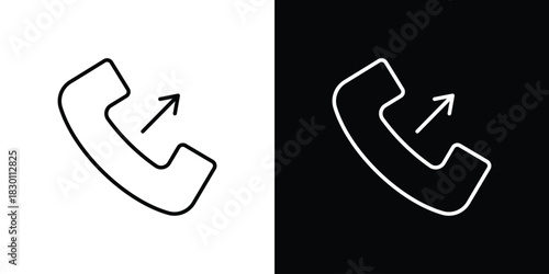 Call outgoing icon. Editable Vector symbols. Set of line icons on white background.